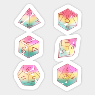 Pastel pan sexual dice set Sticker